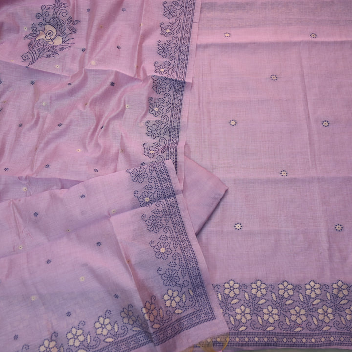 Zinat Orchid Lilac in Zari with Thread Authentic Jamdani Weaved Suit Set