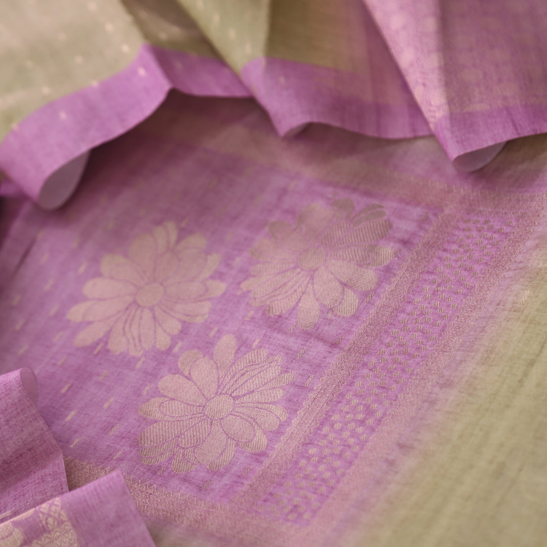 Kaashvi Flamingo Pink All Over Zari Weaved in Jamdani Chanderi Suit Set