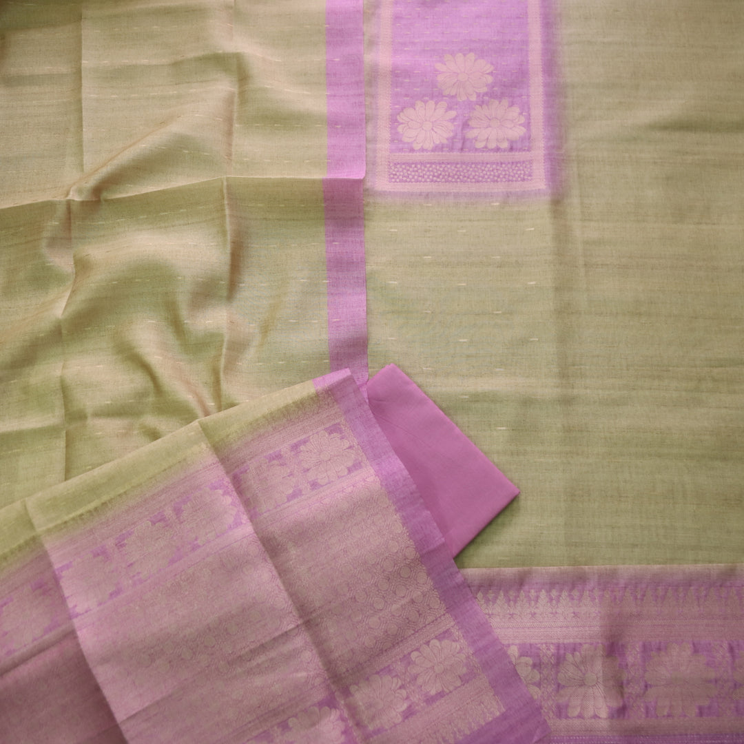 Kaashvi Flamingo Pink All Over Zari Weaved in Jamdani Chanderi Suit Set