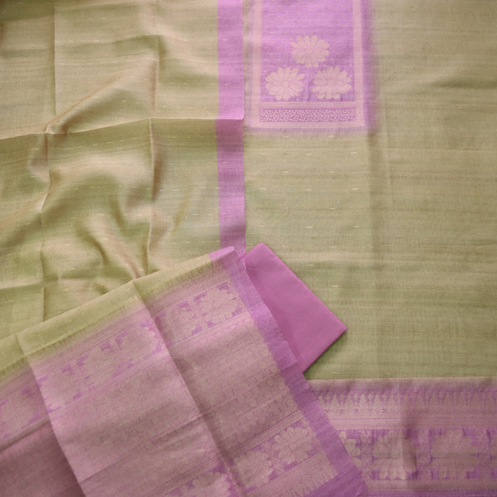 Kaashvi Flamingo Pink All Over Zari Weaved in Jamdani Chanderi Suit Set