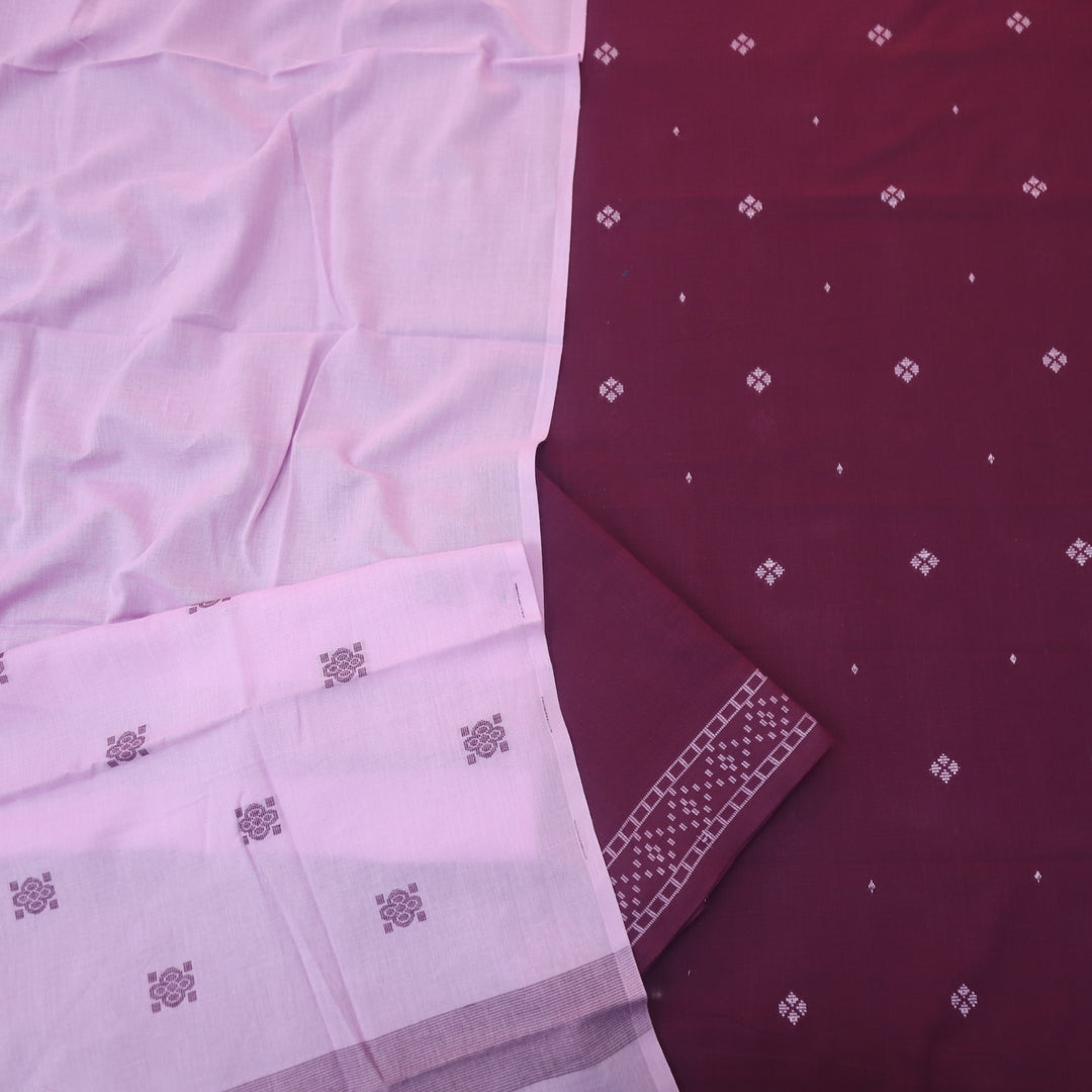 Wamiqa Raspberry Wine All Over Thread Weaved Handloom Cotton Suit Set