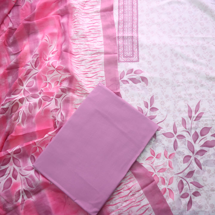 Farhana Orchid Lilac All Over Floral Digital Printed Cotton Suit Set