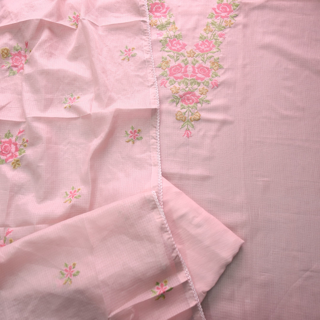Parinde Dusty Mauve Cross-Stitch Thread Neck Work Kota Doriya Suit Set