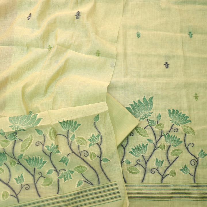 Khayal Mojito Mint Pichwai Authentic Jamdani Weaved Chanderi Suit Set
