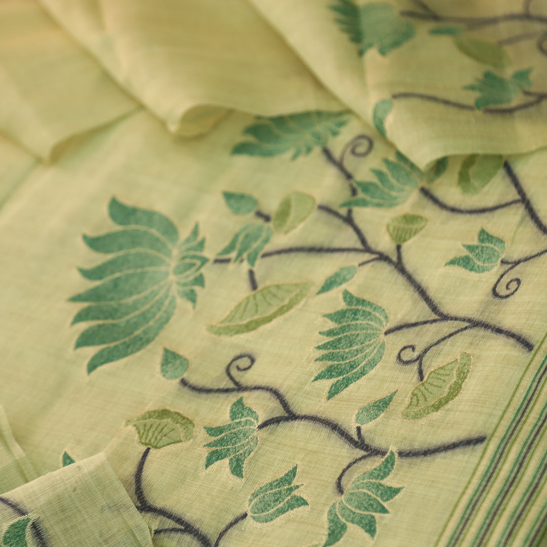 Khayal Mojito Mint Pichwai Authentic Jamdani Weaved Chanderi Suit Set