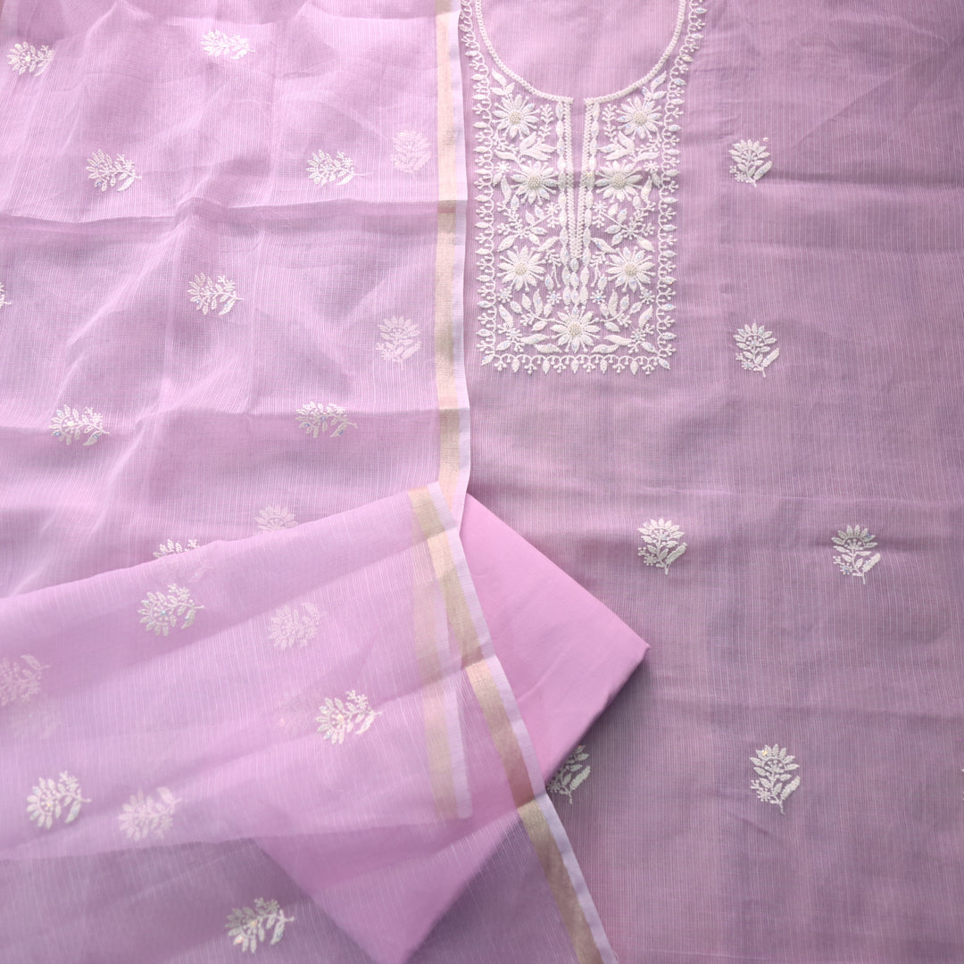 Raashi Orhcid Lilac Moti Work with Thread Neck Kota Doriya Suit Set D3