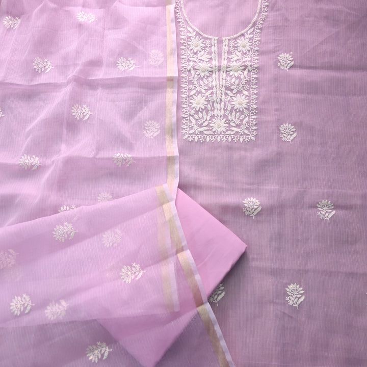 Raashi Orhcid Lilac Moti Work with Thread Neck Kota Doriya Suit Set D3