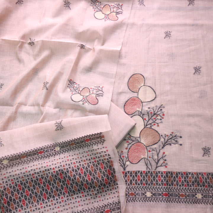 Riwayat Dusty Tan Zari with Floral Authentic Jamdani Weaved Suit Set