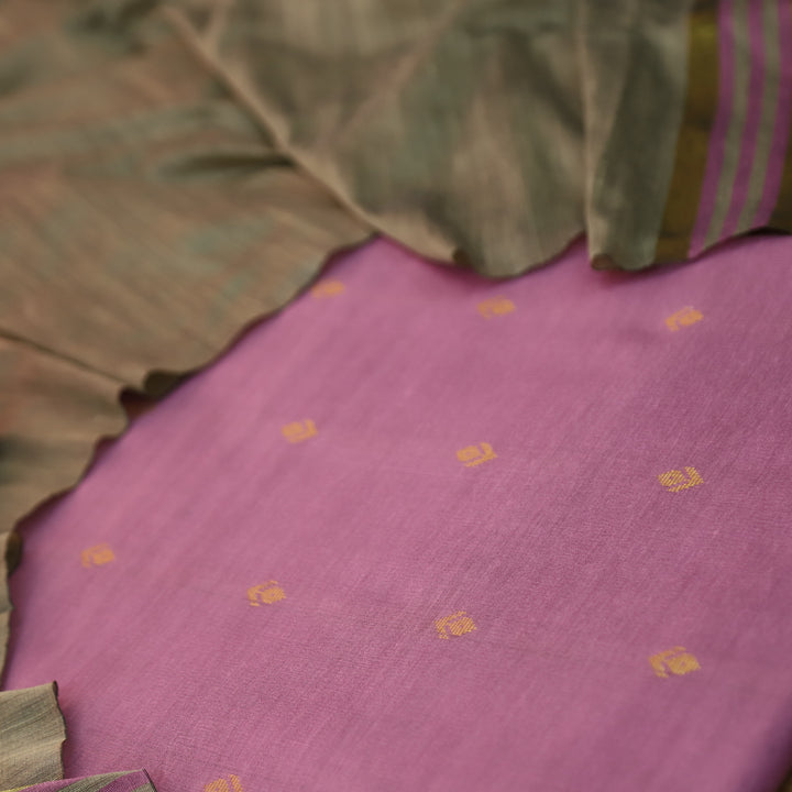 Premika Rosy Pink All Over Thread Weaved Work Cotton Silk Suit Set