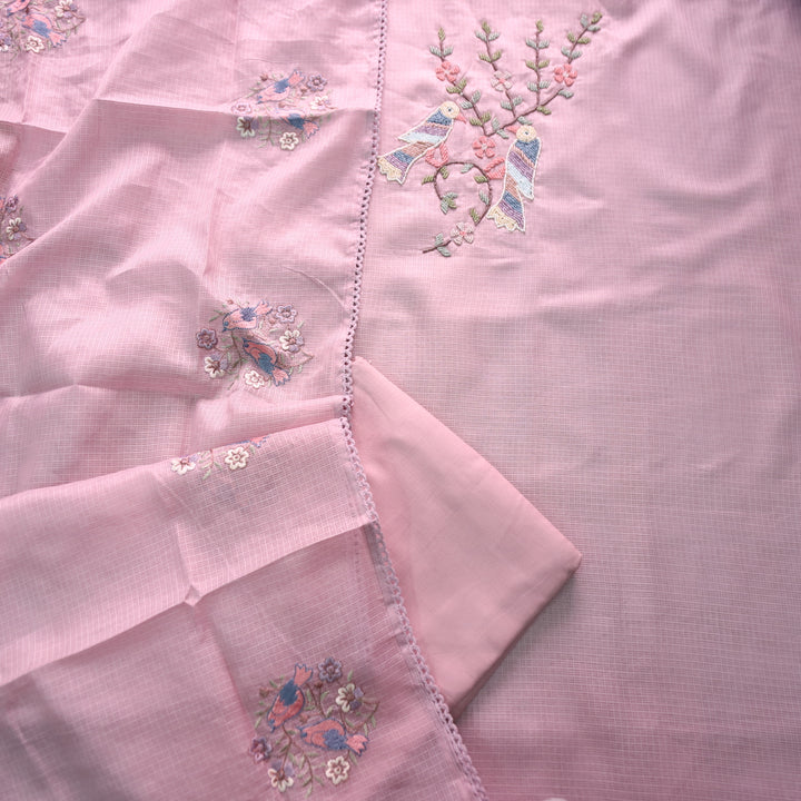 Swaroop Tulip Lilac Moti Work On Neck in Bird Style Kota Doriya Suit Set
