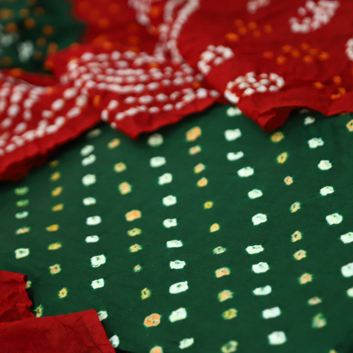Sohini Sacraemnto Green All Over Authentic Bandhej Work Cotton Suit Set