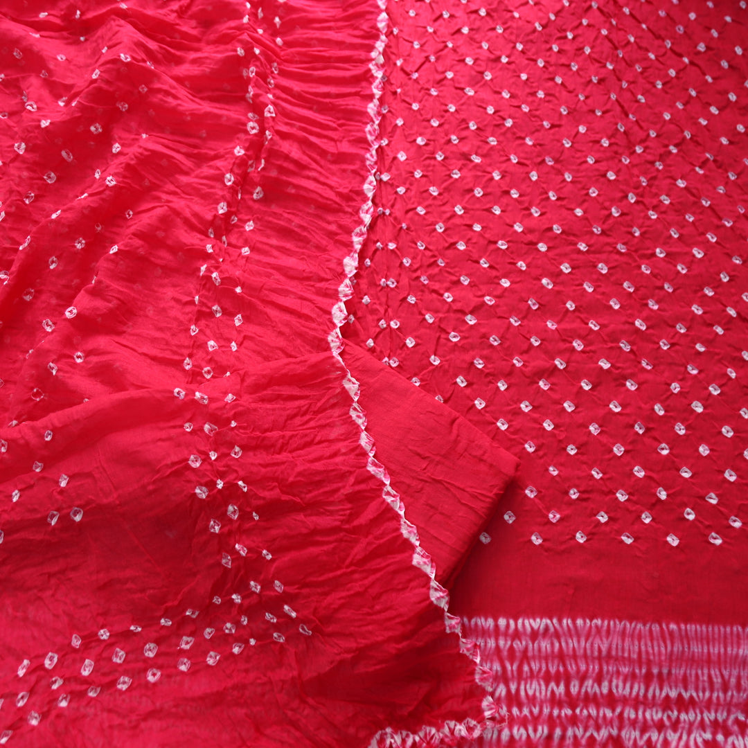 Sohini Rani Pink All Over Authentic Bandhej Work Cotton Suit Set