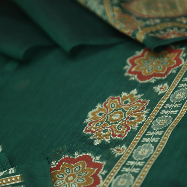 Dhun Sacramento Green Thread Authentic Jamdani Weaved Hem Suit Set