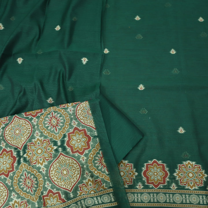 Dhun Sacramento Green Thread Authentic Jamdani Weaved Hem Suit Set