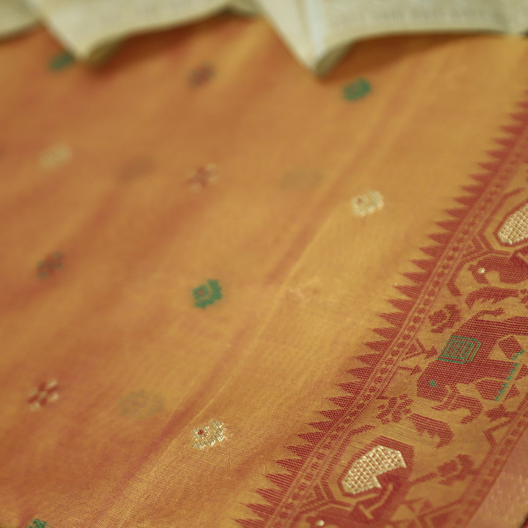 Janabeali Peanut Beige with All Over Authentic Jamdani Weaved Hem Suit Set