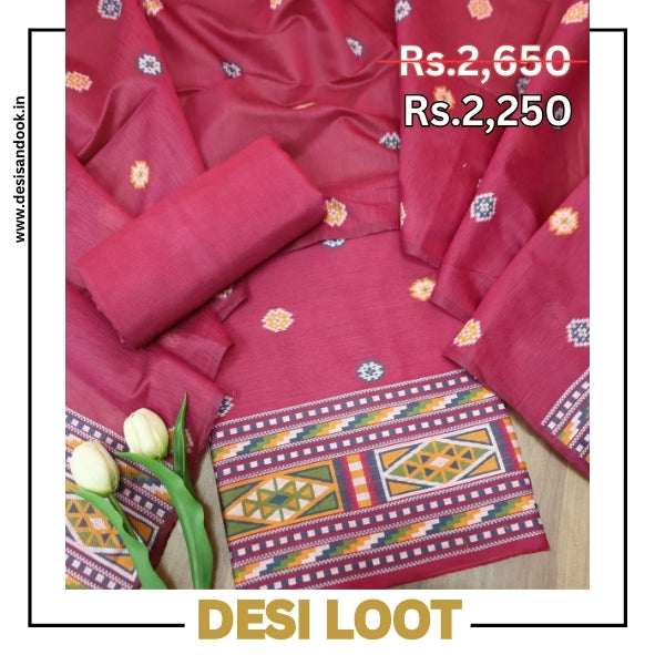 Monica Magenta Purple Jamdani Kullu Weaved Inspired Chanderi Set