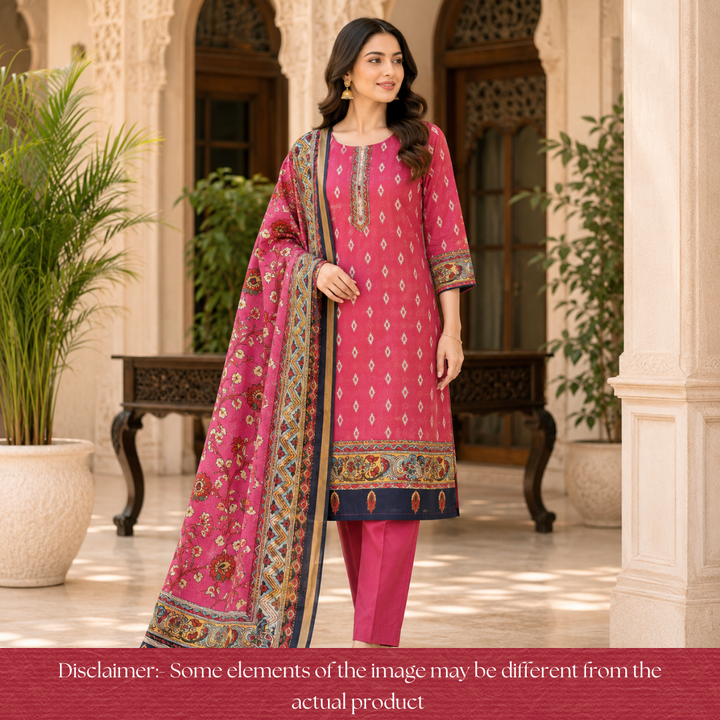 Rajjvi Rani Pink Digital Printed Muslin Suit Set