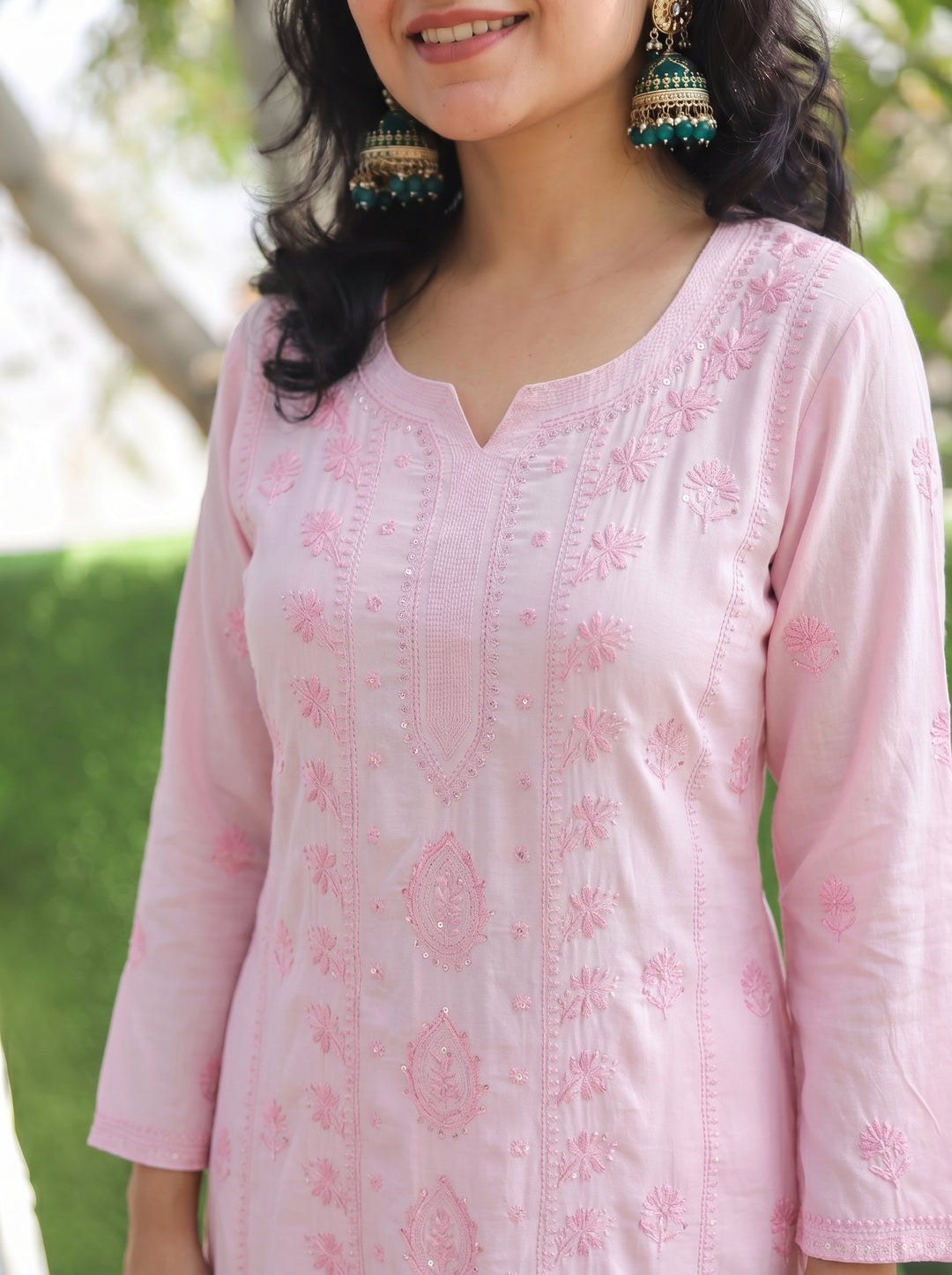 Henna Softy Pink Chikankari Rayon 2 Piece Set