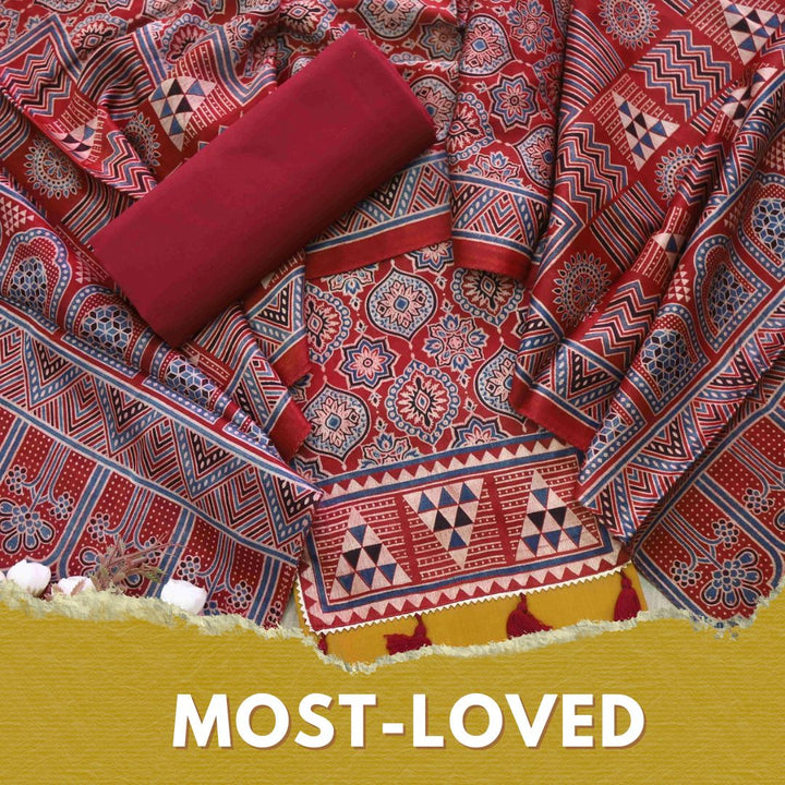 Zulfat Mustard Yellow Glazed Cotton Top and Printed Mashru Dupatta-D2