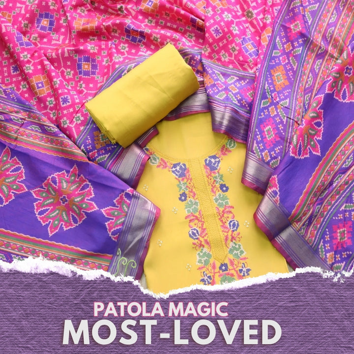 Sufiyana Dijon Yellow Cross-Stitch Embroidered Neck Modal Suit Set