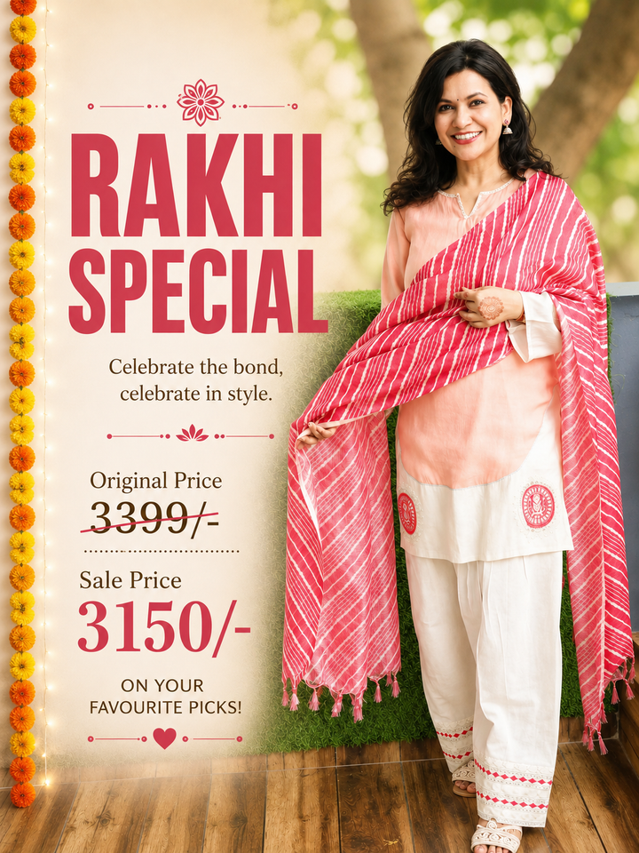 Malaika Peach Embroidered Farsi Mul Chanderi 3 Piece Set