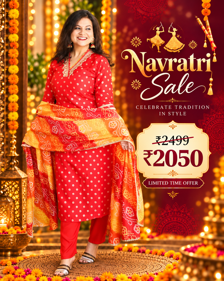 Kiara Bright Red Embellished V Neck Work in Zari Weaved Dola Silk 3 Piece Set