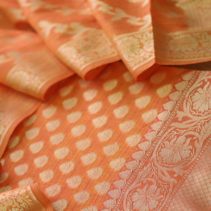 Veriya Mango Yellow All Over Brocade Work details Handloom Chanderi Suit Set