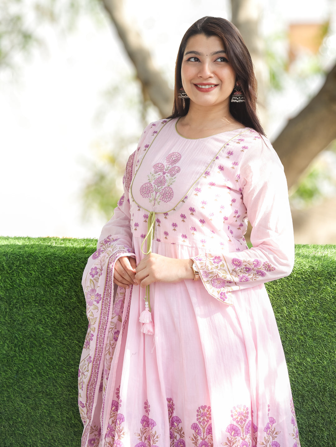 Ella Frosty Pink Mughal Cotton 3 Piece Set