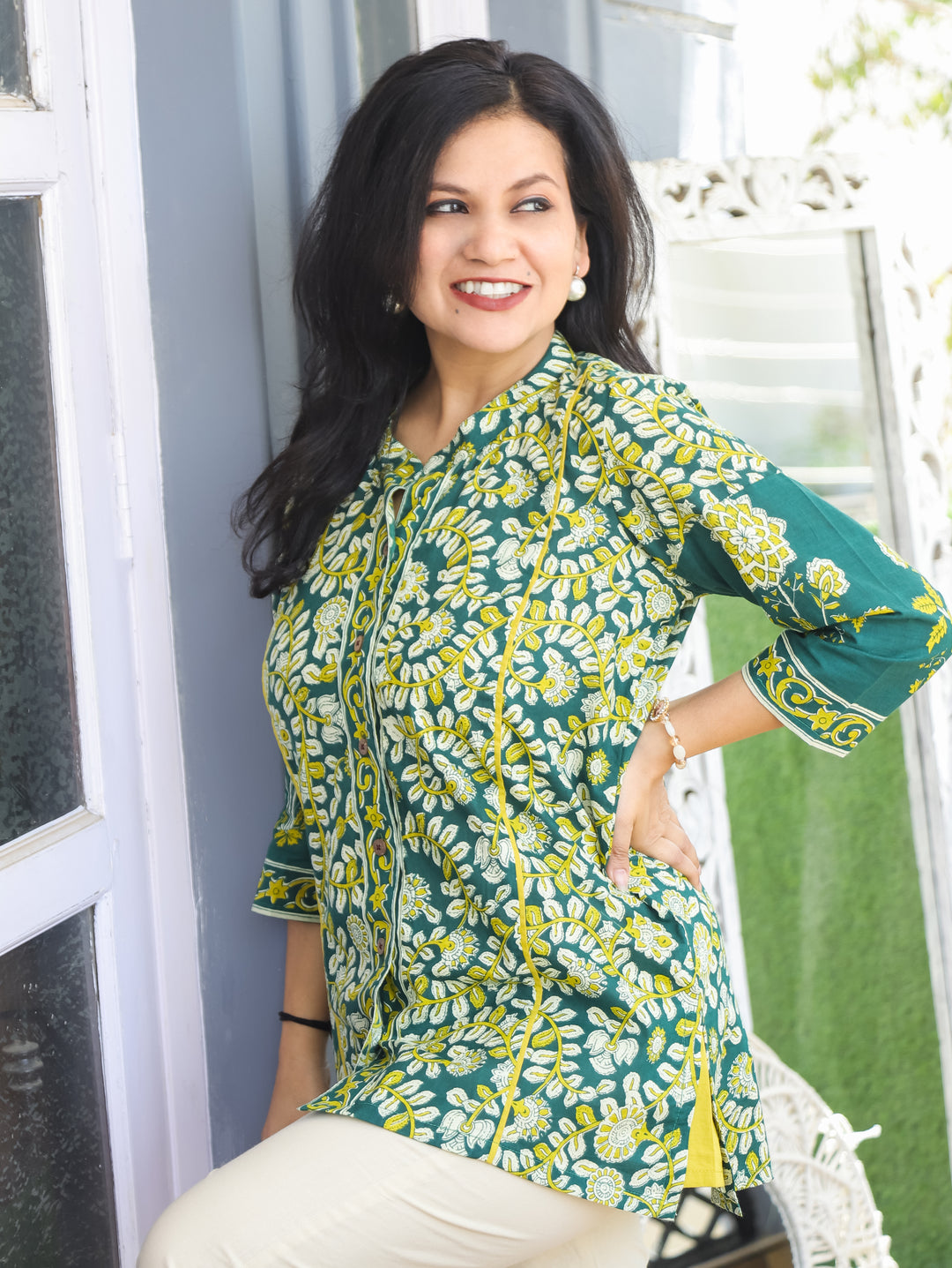 Arya Green Kalamkari Cotton Shirt