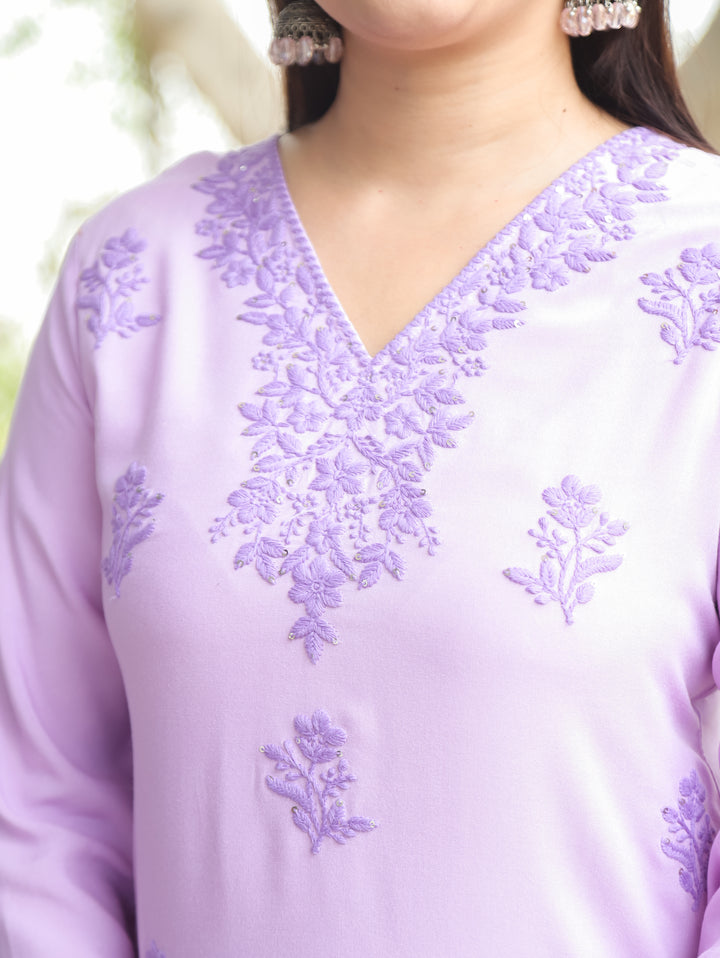 Jenna Petal Lilac Chikankari Rayon 2 Piece Set