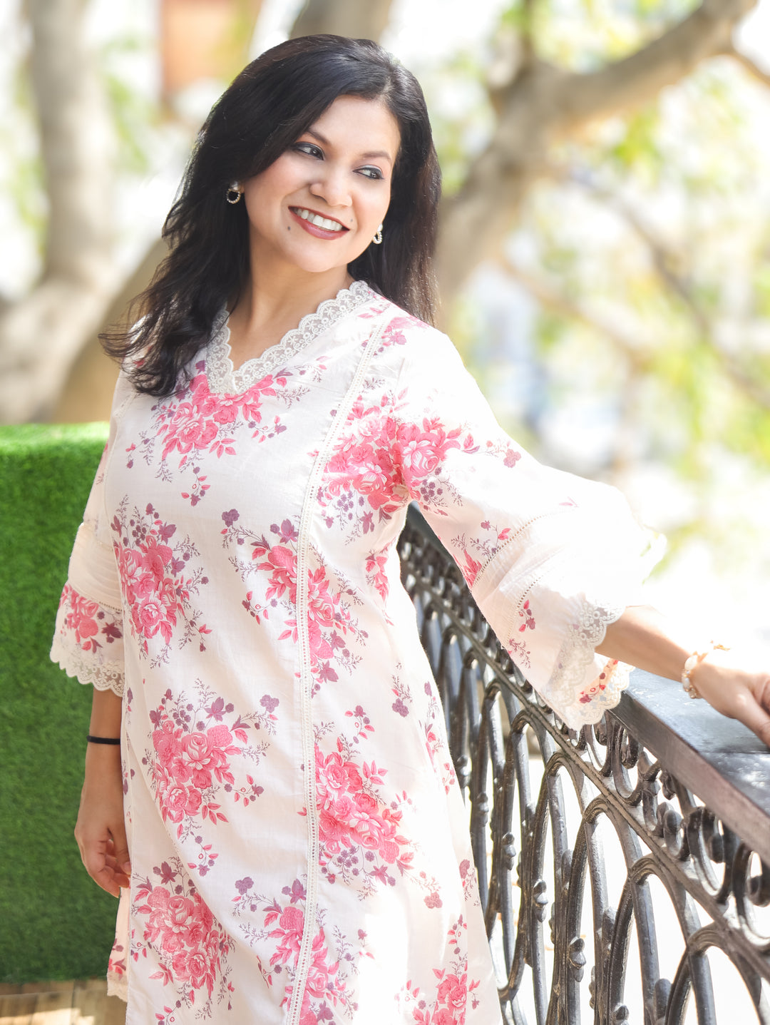 Lilly Pink Floral Panel Cotton 2 Piece Set