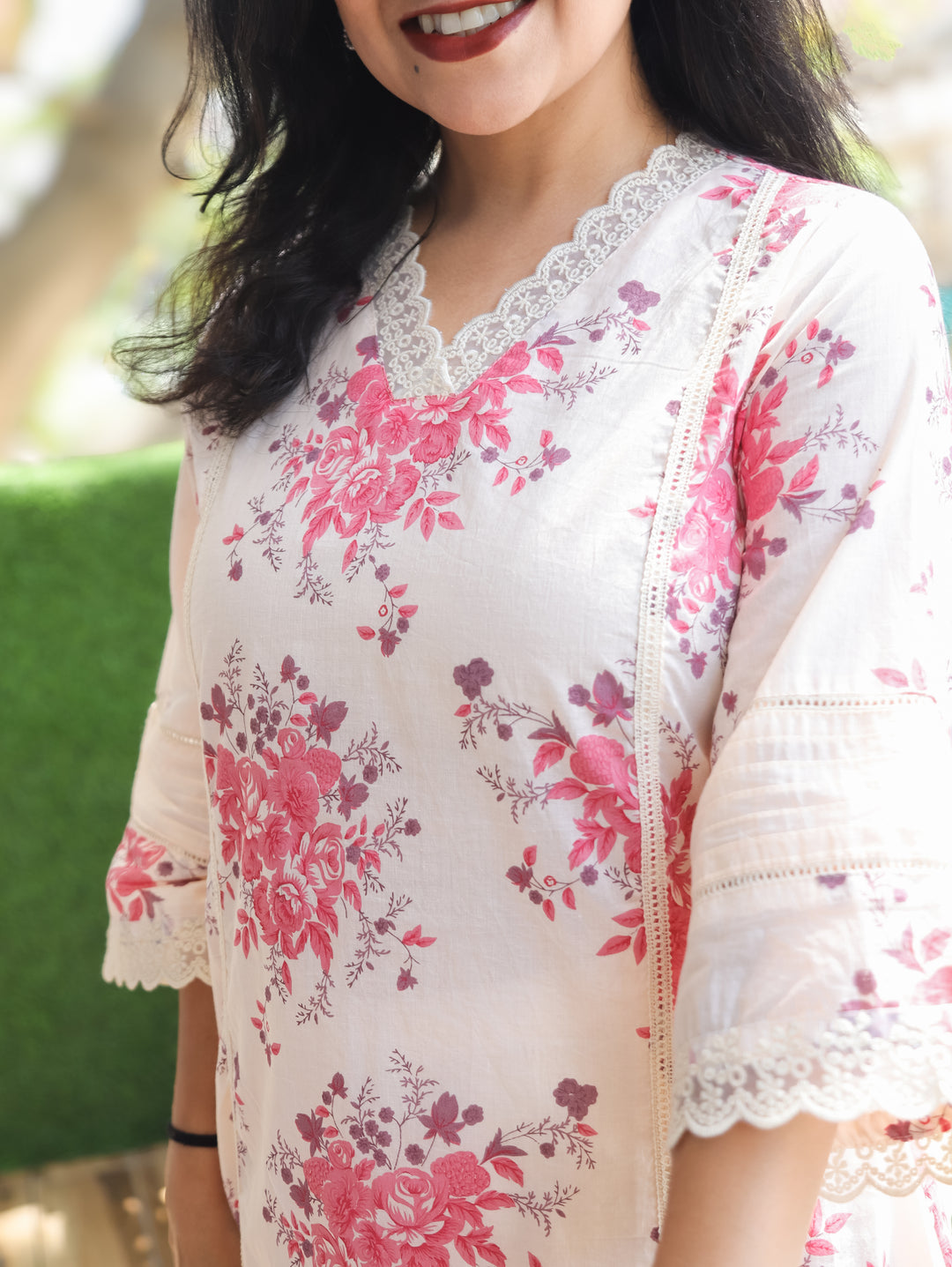 Lilly Pink Floral Panel Cotton 2 Piece Set
