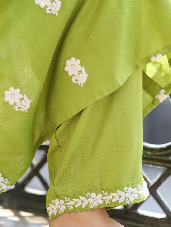 Preeto Green Chikankari Rayon 2 Piece Set