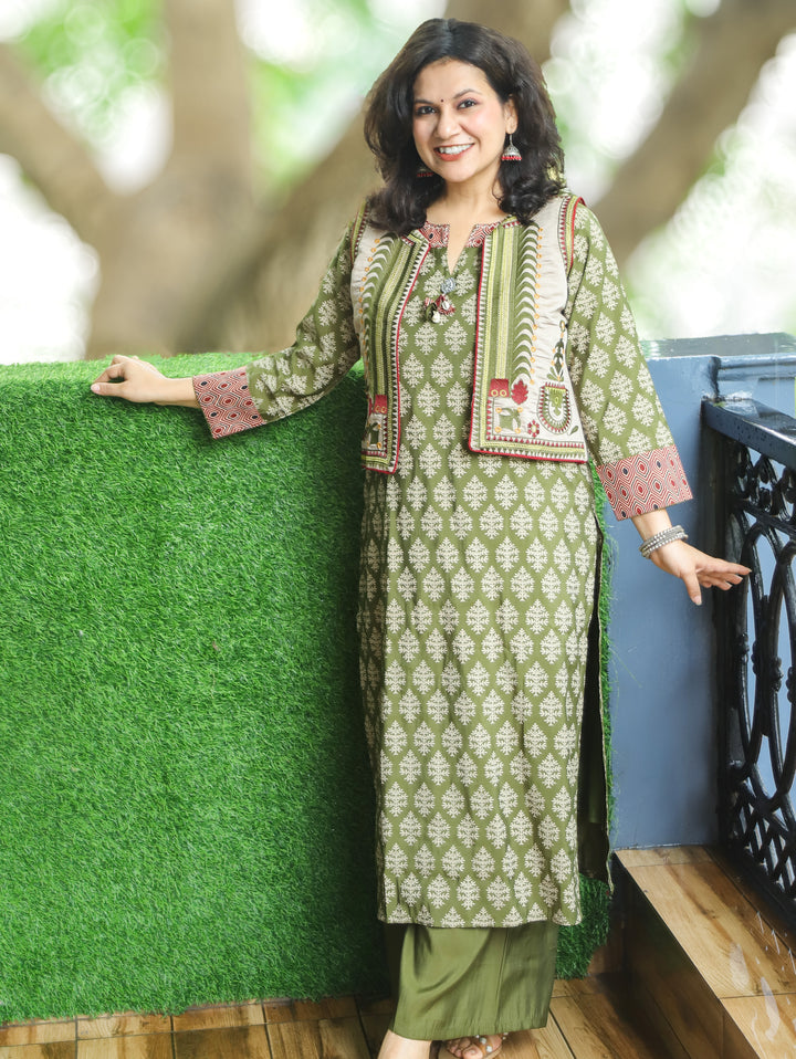 Nysa Fern Green Modal Jacket Set