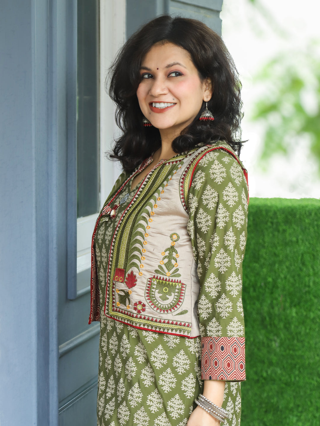 Nysa Fern Green Modal Jacket Set