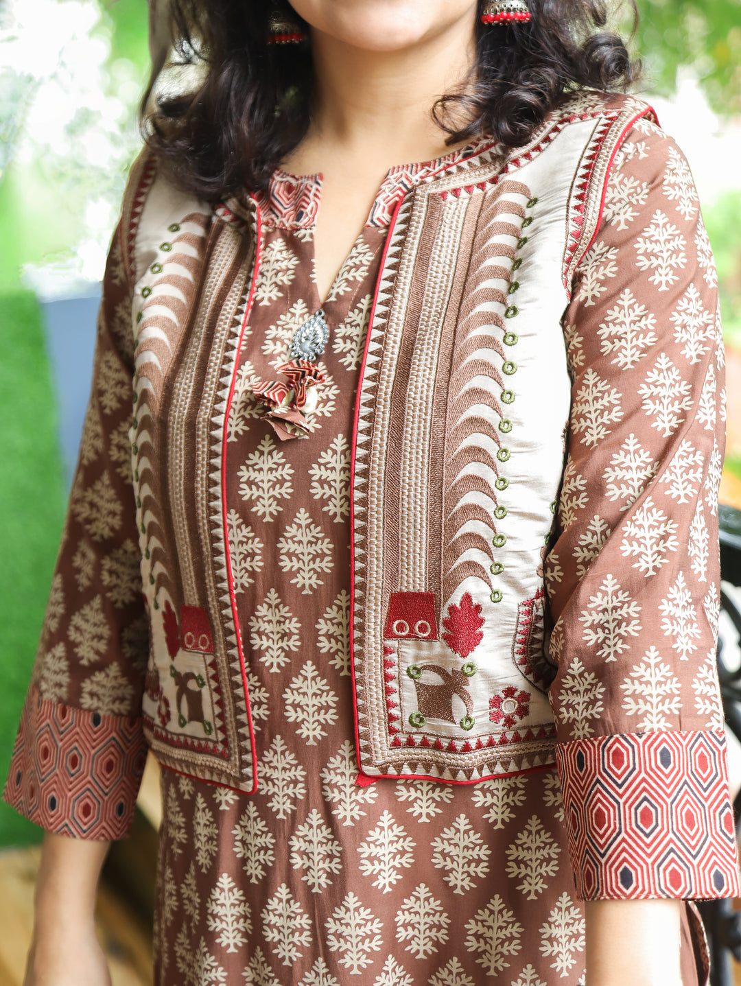 Nysa Choco Brown Modal Jacket Set