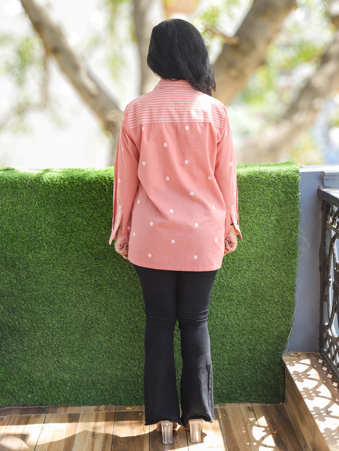 Hawaii Pink Weaved South Cotton Shirt
