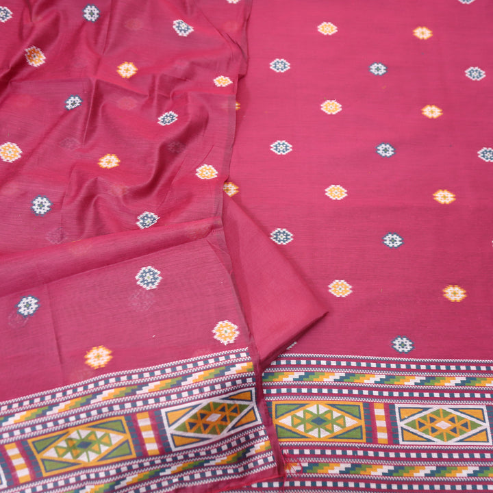 Monica Magenta Purple Jamdani Kullu Weaved Inspired Chanderi Set