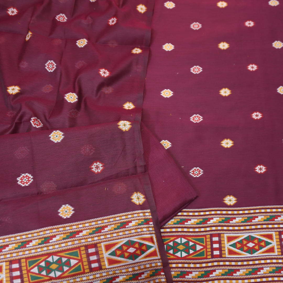 Monica Raisin Purple Jamdani Kullu Weaved Inspired Chanderi Set