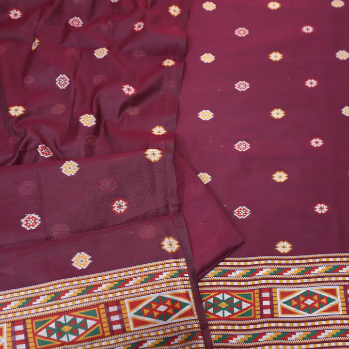 Monica Raisin Purple Jamdani Kullu Weaved Inspired Chanderi Set