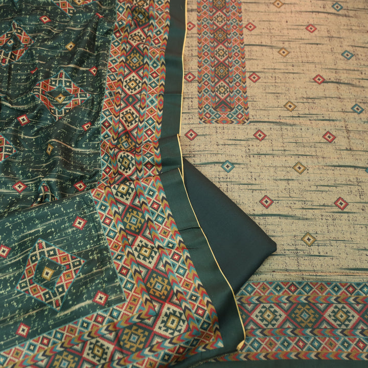 Roopwati Sacramento Green Digital Printed Semi Pashmina Winter Set
