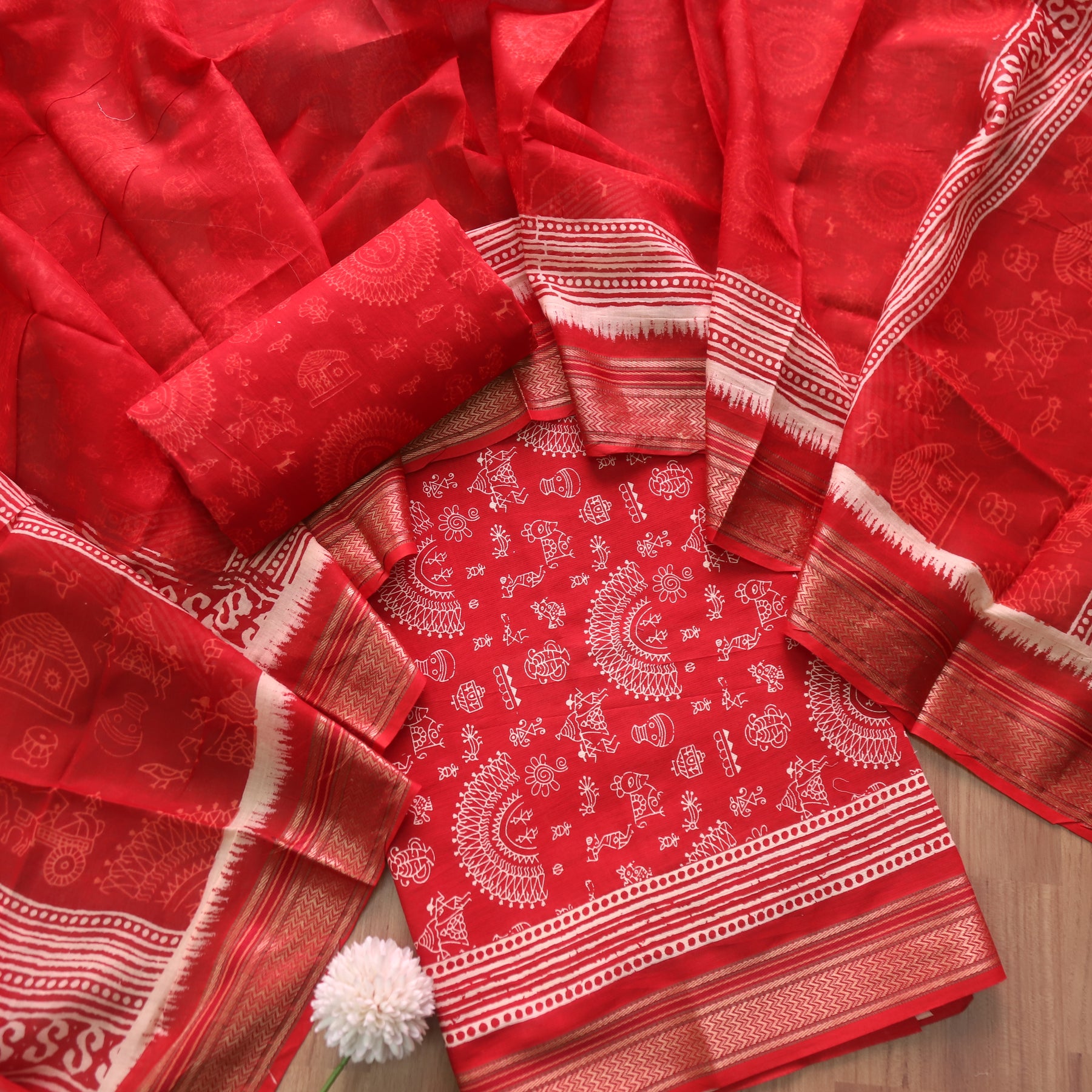 warli print cotton dress material Buy Now Sadhana Warli Art Lawn Cotton Dress Material Collection at wholesaletextile.in
