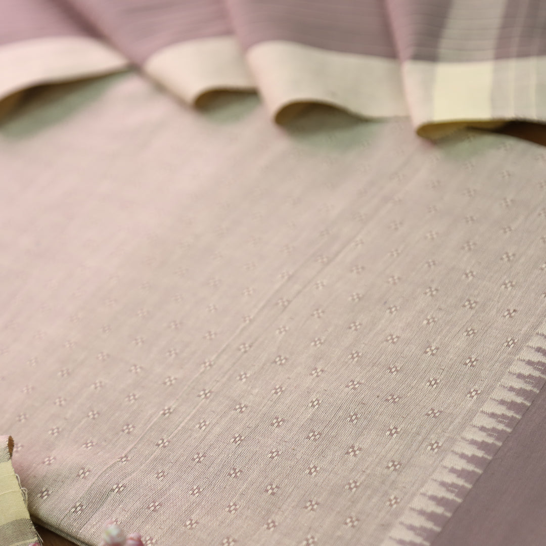 Kashyapi Slate Grey Temple Hem South Cotton Set