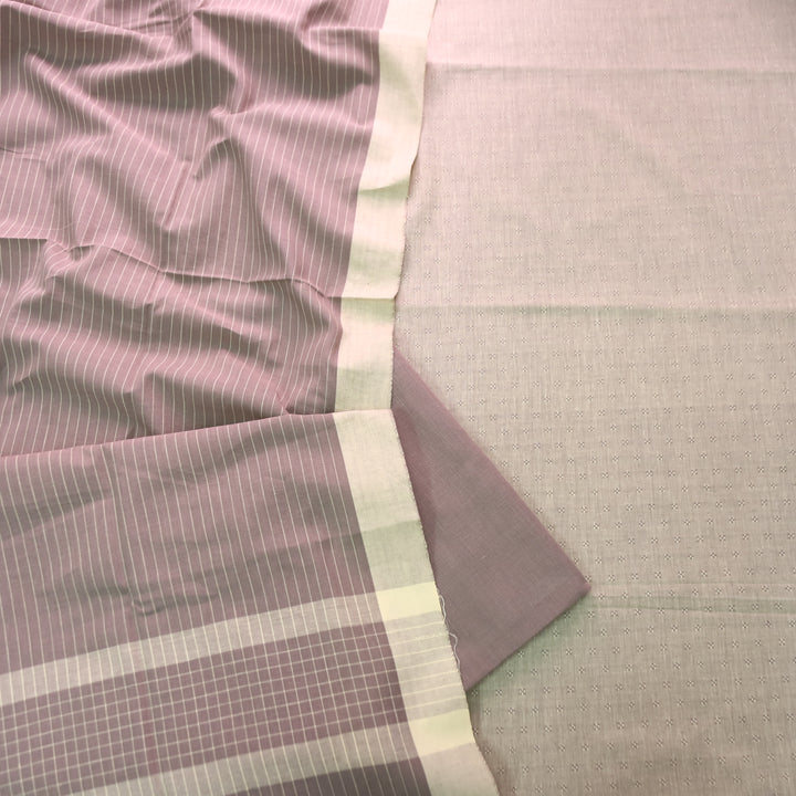 Kashyapi Slate Grey Temple Hem South Cotton Set