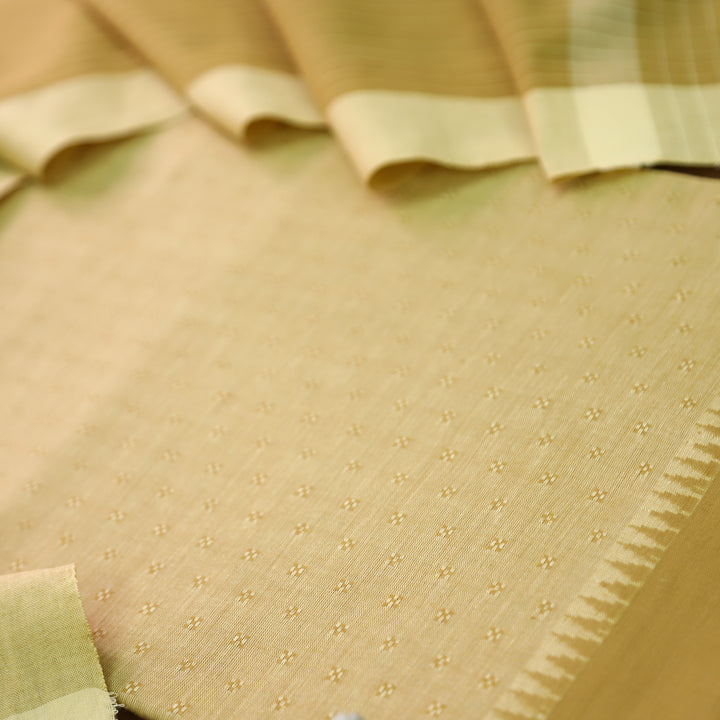 Kashyapi Turmeric Yellow Temple Hem South Cotton Set