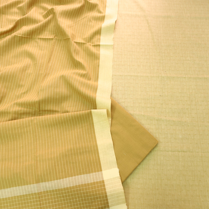 Kashyapi Turmeric Yellow Temple Hem South Cotton Set