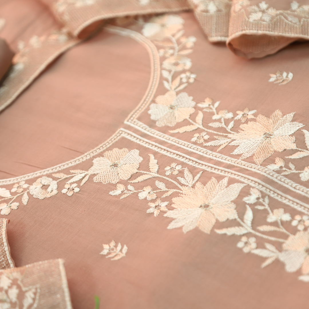 Saloni Hazel Beige Thread Embroidered Mul Cotton Set