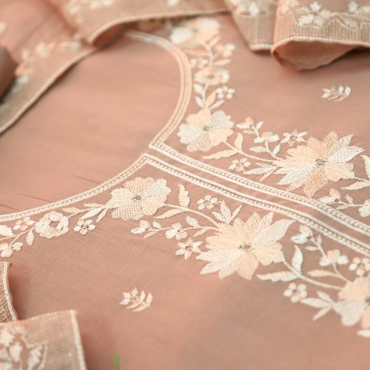 Saloni Hazel Beige Thread Embroidered Mul Cotton Set