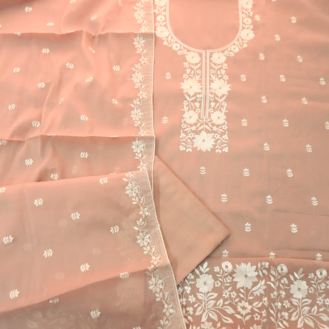 Saloni Hazel Beige Thread Embroidered Mul Cotton Set