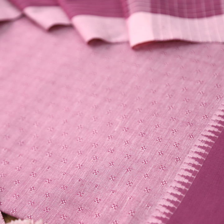 Kashyapi Berry Mauve Temple Hem South Cotton Set